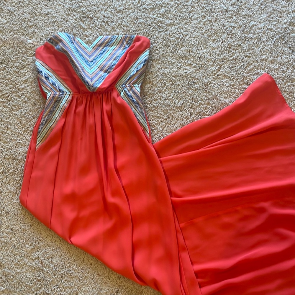 Y2K Strapless maxi dress sz M cruise!